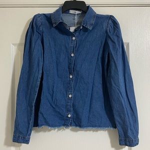 Adika Long Sleeve Denim Button Down Shirt NWT